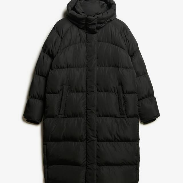 Μακρύ καπιτονέ μπουφάν με κουκούλα, Longline Puffer