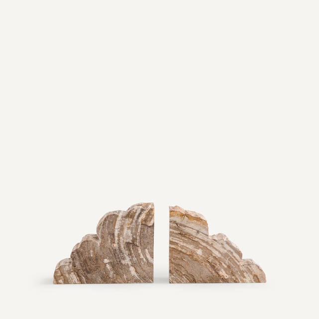 Σετ 2 βιβλιοστάτες από απολιθωμένο ξύλο, Kayu