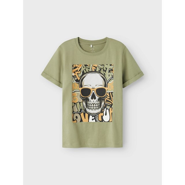 Κοντομάνικο T-shirt με στάμπα νεκροκεφαλή