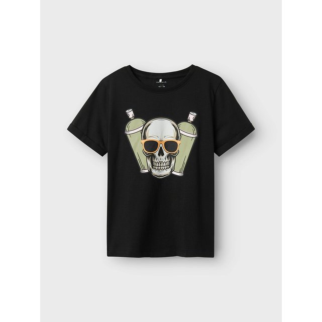 Κοντομάνικο T-shirt με στάμπα νεκροκεφαλή