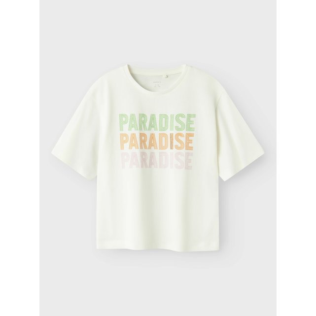 Κοντομάνικο T-shirt με τυπωμένο μήνυμα