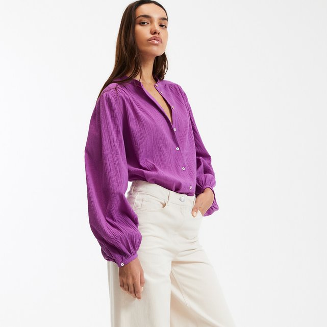 Πουκάμισο oversize με μάο γιακά, Signature Lise