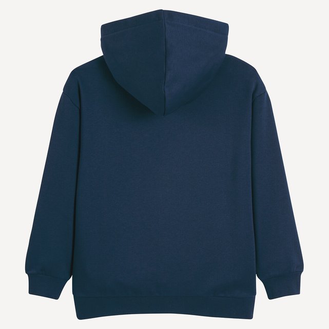 Φούτερ oversize από φανέλα με κουκούλα και στάμπα σκέιτ