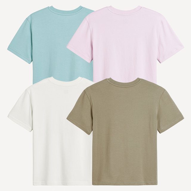 Σετ 4 T-shirt με στρογγυλή λαιμόκοψη