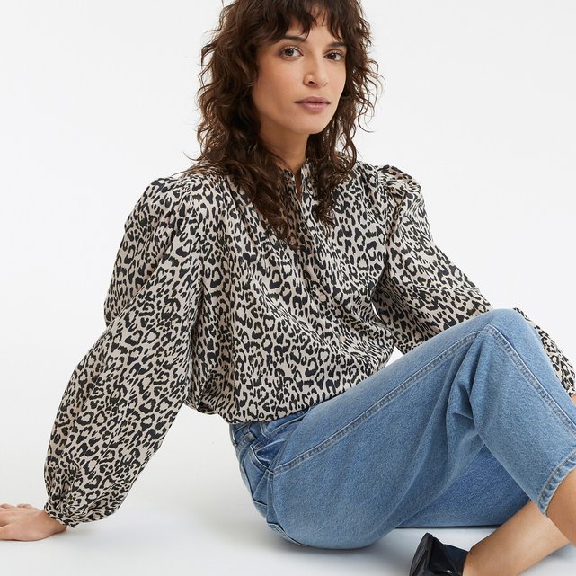 Πουκάμισο oversize με μάο γιακά, Signature LISE