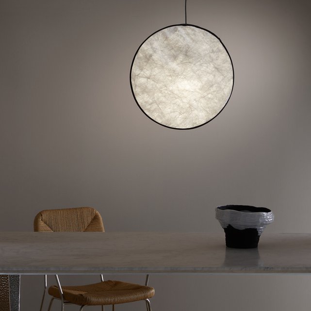 Φωτιστικό οροφής από ξύλο Tyvek®, διαμέτρου 45 εκ., Moon