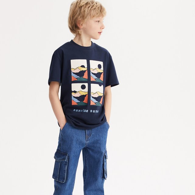 Κοντομάνικο T-shirt με στάμπα τοπίο