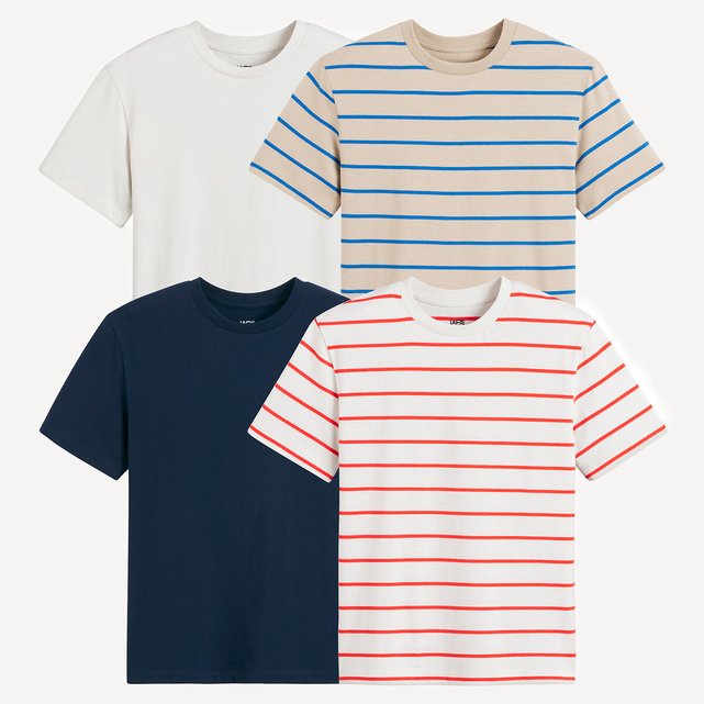 Σετ 4 T-shirt με στρογγυλή λαιμόκοψη