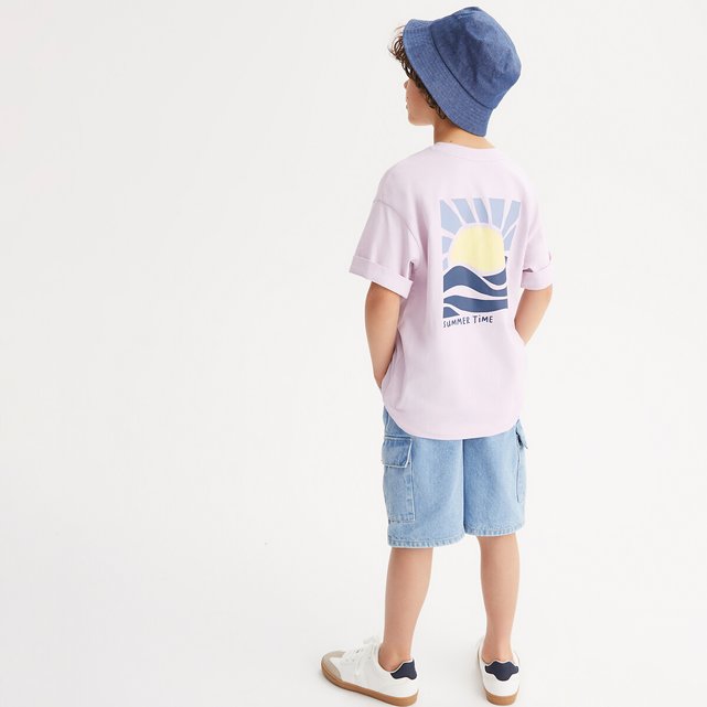 Κοντομάνικο T-shirt με στάμπα μπροστά και πίσω
