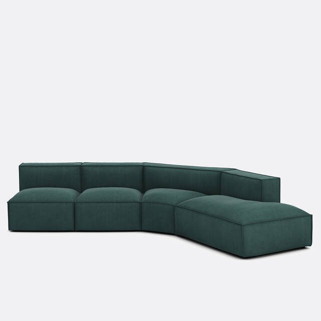 Τετραθέσιος καναπές δεξιάς γωνίας από βελούδο κοτλέ, Seven