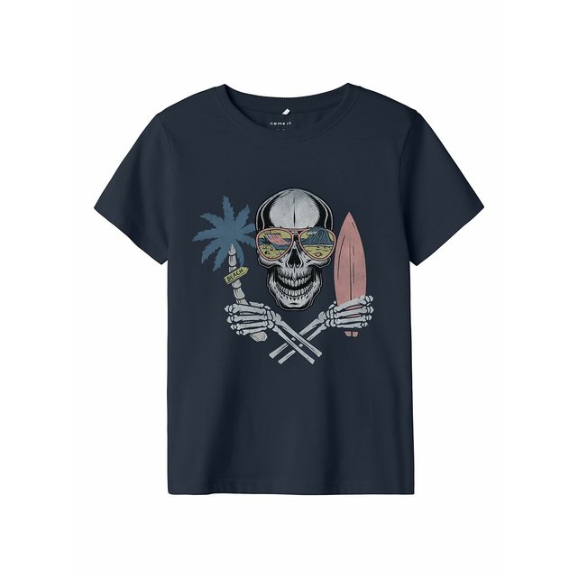 Κοντομάνικο T-shirt με στάμπα νεκροκεφαλή