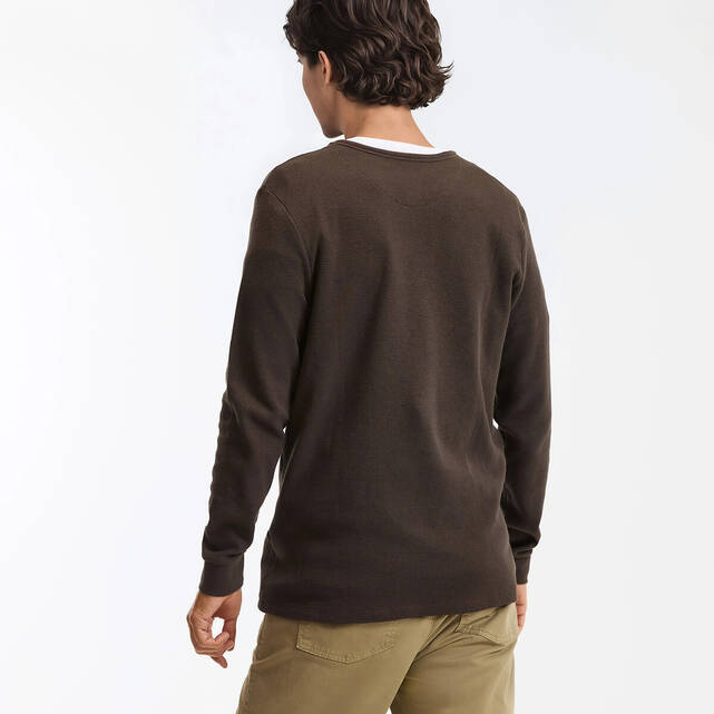 Μακρυμάνικο T-shirt με λαιμόκοψη Henley