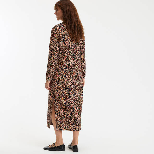 Μακρύ φόρεμα ίσιο με animal print