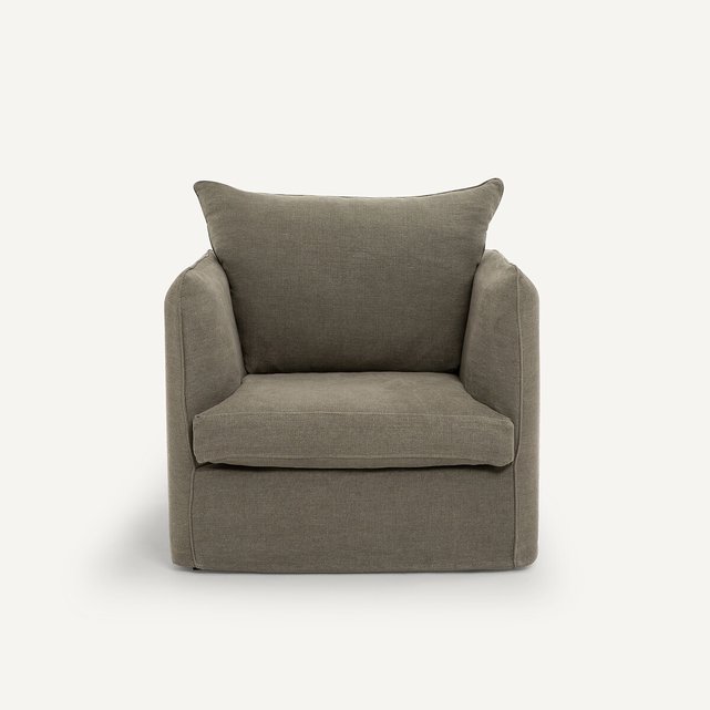 Πολυθρόνα από λινό stonewashed, Neo Chiquito