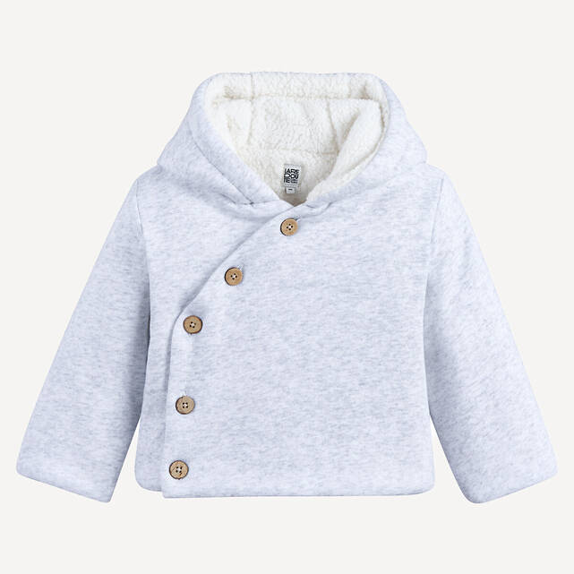 Ζακέτα fleece με σταθερή κουκούλα