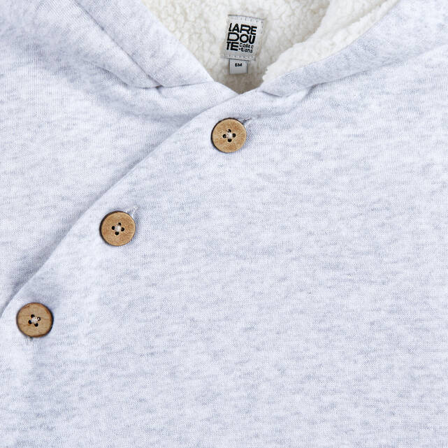 Ζακέτα fleece με σταθερή κουκούλα