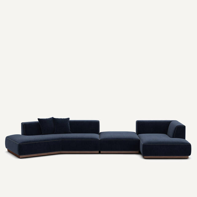 Γωνιακός καναπές δεξιά XL από βελούδο chenille, Jacopo
