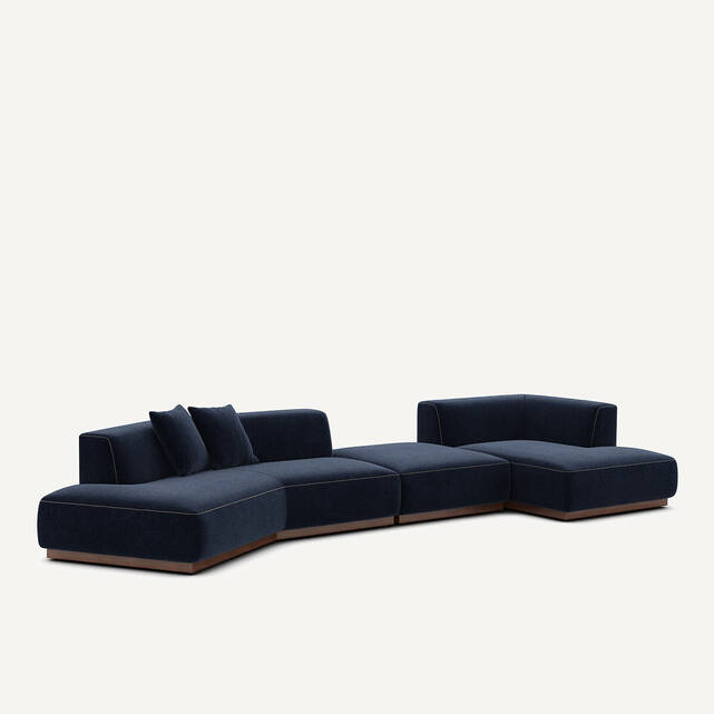 Γωνιακός καναπές δεξιά XL από βελούδο chenille, Jacopo
