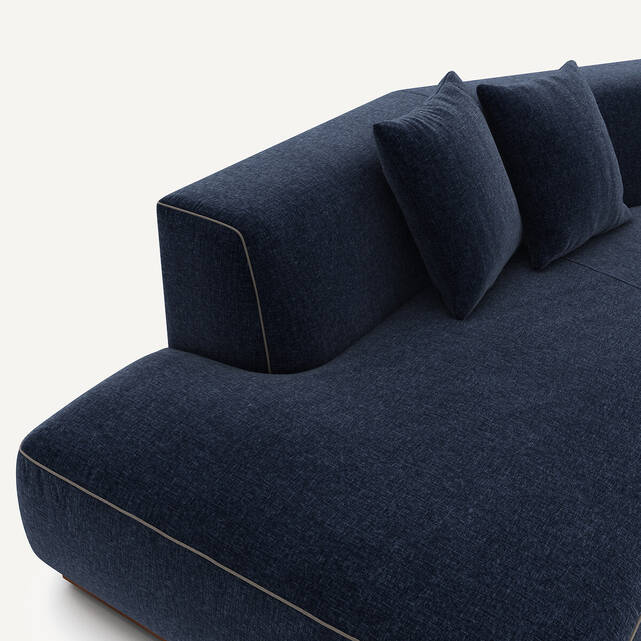 Γωνιακός καναπές δεξιά XL από βελούδο chenille, Jacopo