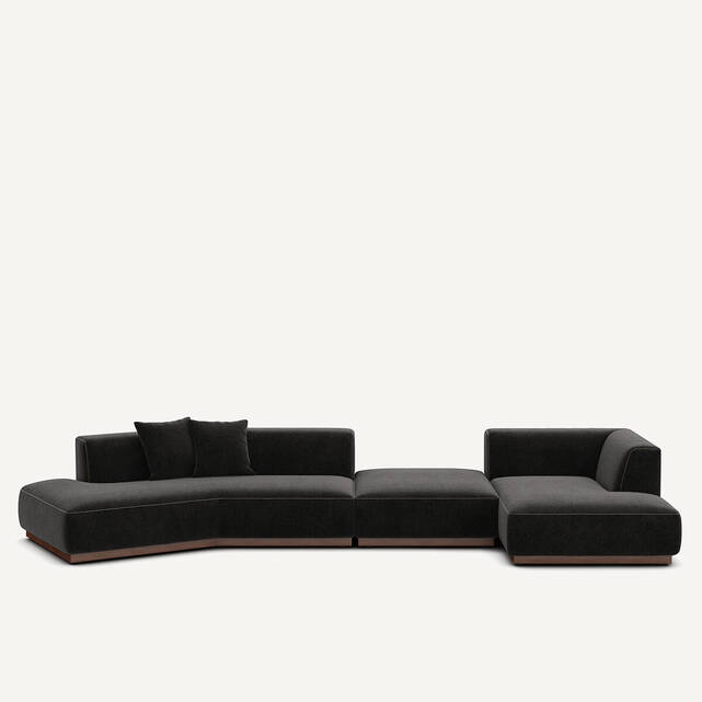 Γωνιακός καναπές δεξιά XL από βελούδο chenille, Jacopo