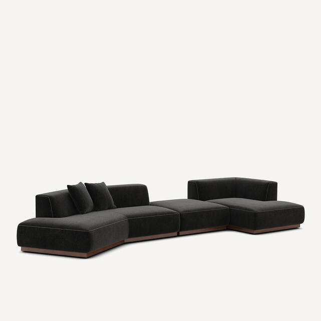 Γωνιακός καναπές δεξιά XL από βελούδο chenille, Jacopo