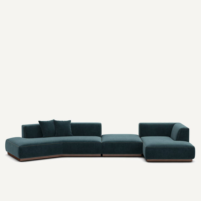 Γωνιακός καναπές δεξιά XL από βελούδο chenille, Jacopo