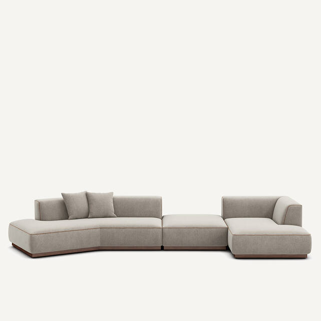 Γωνιακός καναπές δεξιά XL από βελούδο chenille, Jacopo