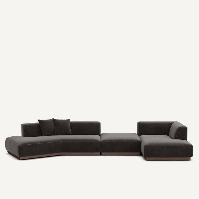 Γωνιακός καναπές δεξιά XL από βελούδο chenille, Jacopo