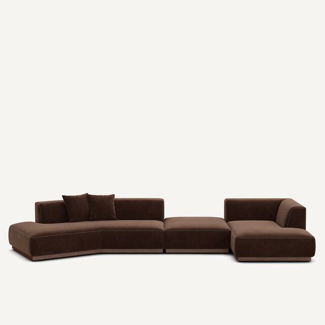 Γωνιακός καναπές δεξιά XL από βελούδο chenille, Jacopo