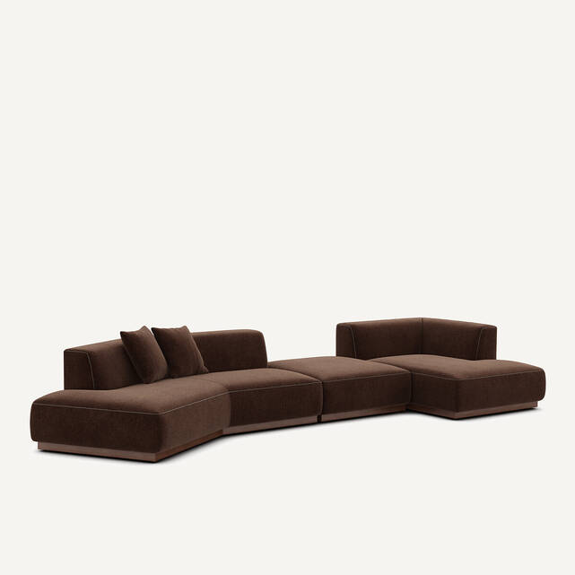 Γωνιακός καναπές δεξιά XL από βελούδο chenille, Jacopo