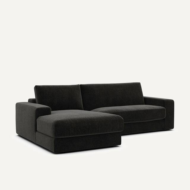 Γωνιακός καναπές από βελούδινο chenille ύφασμα, Skander