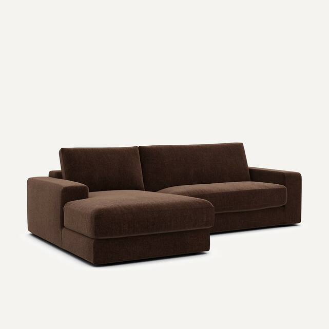Γωνιακός καναπές από βελούδινο chenille ύφασμα, Skander