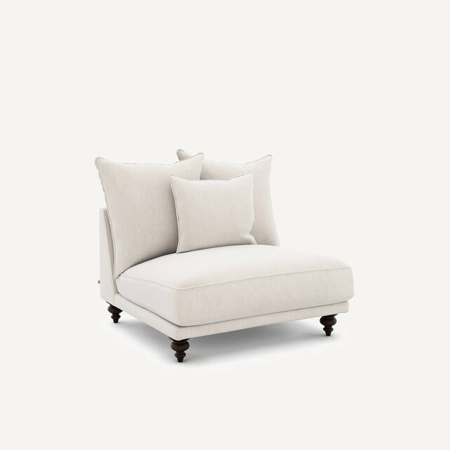 Πολυθρόνα τύπου chaise longue από βελούδινο chenille, Lazare