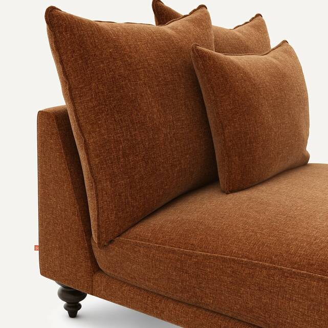 Πολυθρόνα τύπου chaise longue από βελούδινο chenille, Lazare