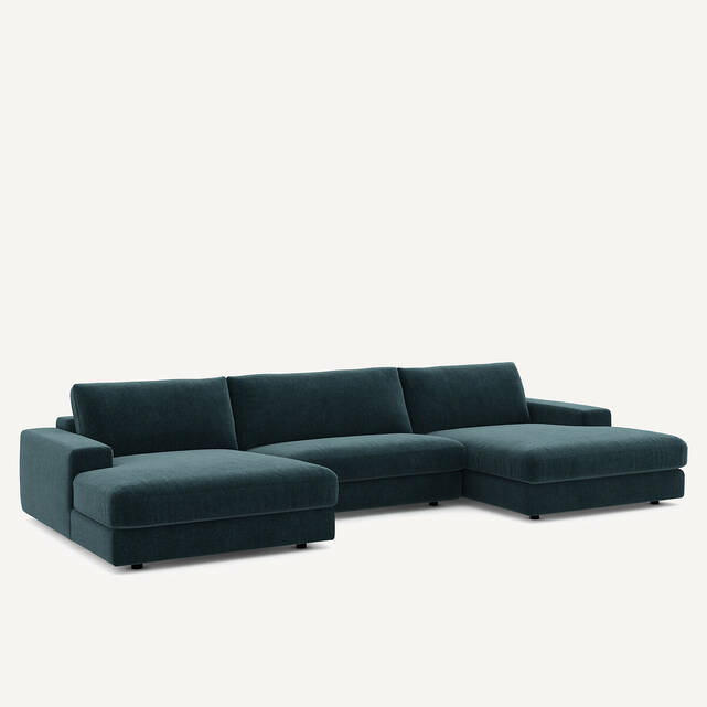 Καναπές 5 θέσεων από βελούδινο chenille, Skander