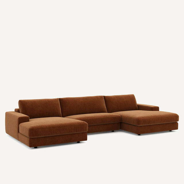 Καναπές 5 θέσεων από βελούδινο chenille, Skander
