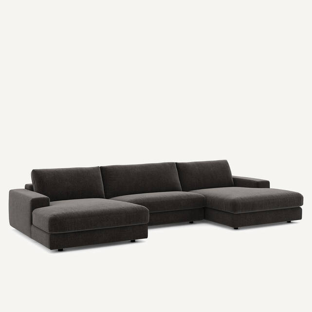Καναπές 5 θέσεων από βελούδινο chenille, Skander