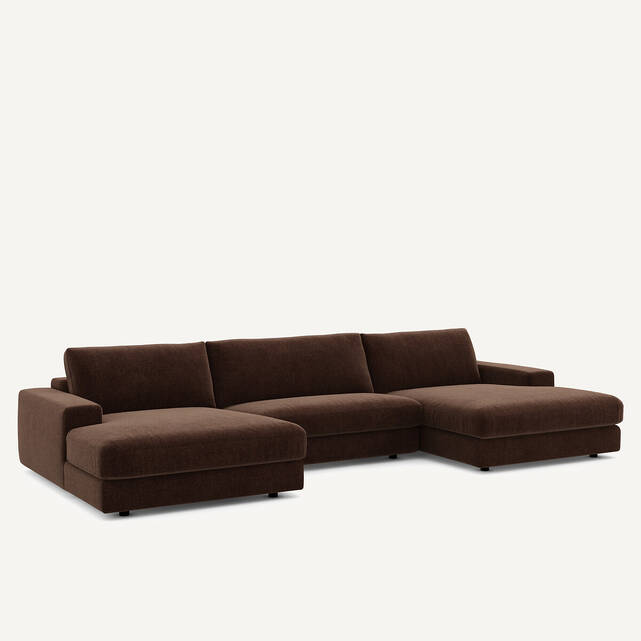 Καναπές 5 θέσεων από βελούδινο chenille, Skander