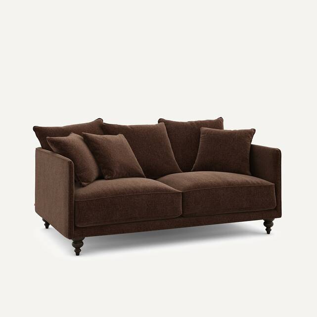 Καναπές compact από βελούδινη chenille, Lazare