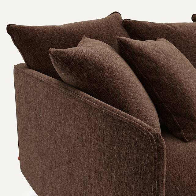 Καναπές compact από βελούδινη chenille, Lazare