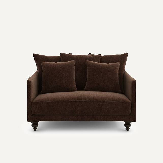 Διθέσιος καναπές compact από βελούδο chenille, Lazare