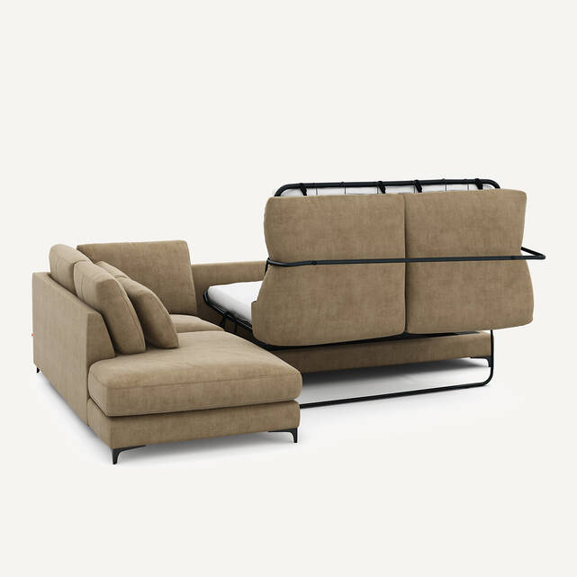 Γωνιακός καναπές αριστερός από βελούδο stonewashed, Marsile