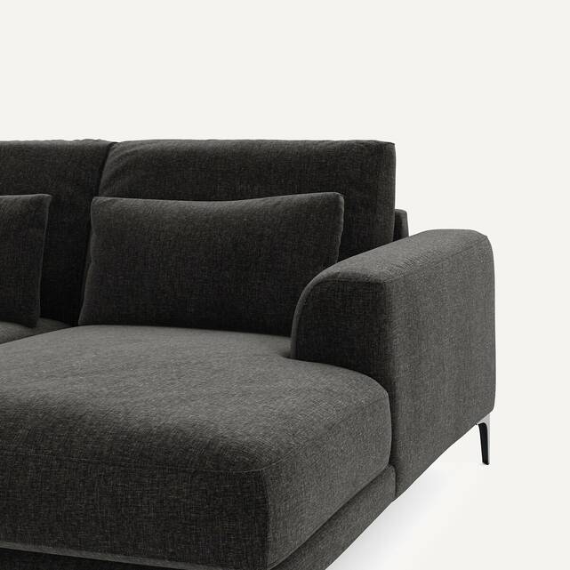 Γωνιακός καναπές δεξίος από βελούδινο chenille, Marsile