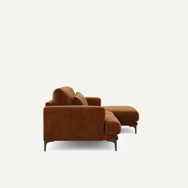Γωνιακός καναπές δεξίος από βελούδινο chenille, Marsile
