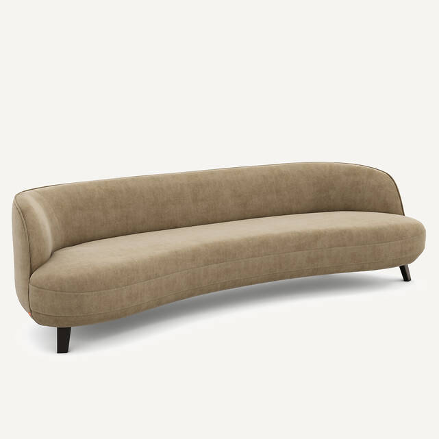 Πενταθέσιος καναπές από βελούδο stonewashed Rosebury, σχεδίασης E.Gallina