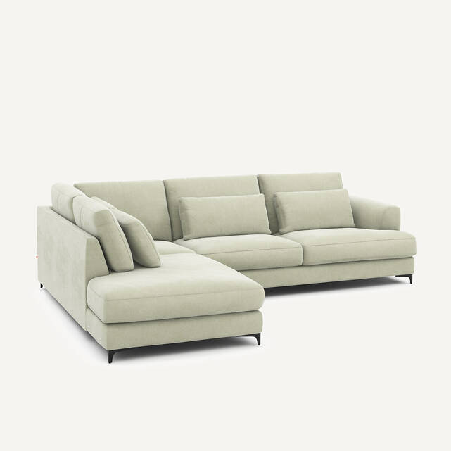 Γωνιακός καναπές αριστερός από βελούδο stonewashed, Marsile