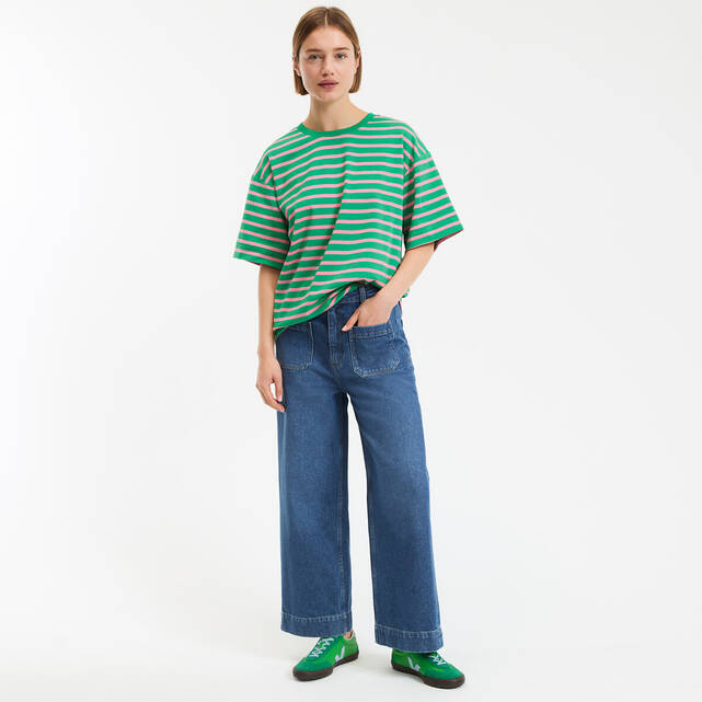 Τζιν Cropped σε γραμμή wide leg