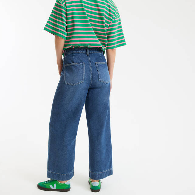 Τζιν Cropped σε γραμμή wide leg