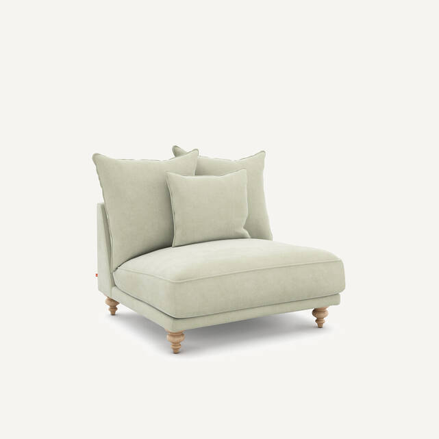 Πολυθρόνα χωρίς μπράτσα από βελούδο stonewashed, Lazare