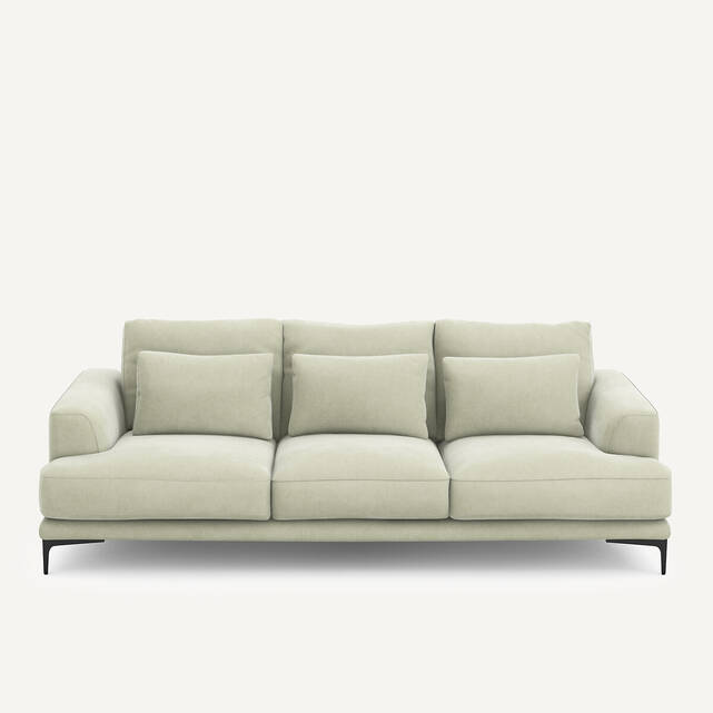 Καναπές 4 θέσεων με βελούδινη ταπετσαρία stonewashed, Marsile